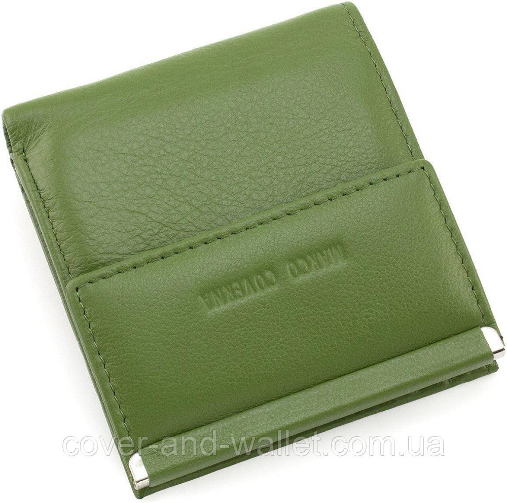 Маленький жіночий гаманець оливкового кольору із монетницею Marco Coverna Київ - фото 2