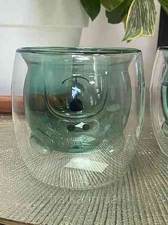 Піала без ручки чашка подвійне скло Olens "Смарагдова Умка" 250 мл смарагдовий зелений Київ