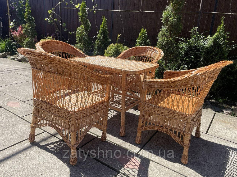 Комплект плетених меблів з лози з кріслами Київ - фото 2
