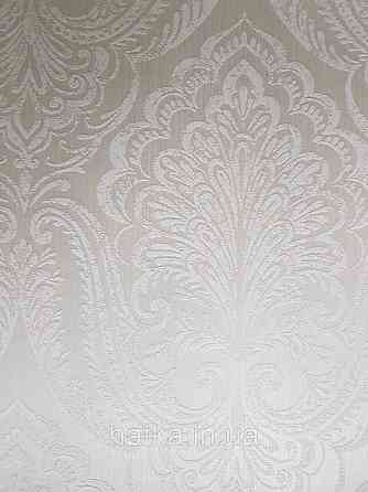 Шпалери текстильні еко 0.53х10.05 Rasch Textil Valentina класика вензелі дамаски біло бежеві на бежевому Київ