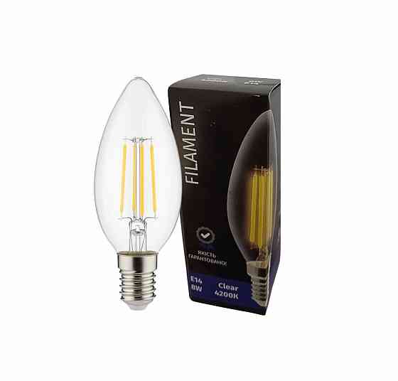 Лампочка LED SIRIUSSTAR filament clear 4202 8W (C37-4200K-E14) Коломия