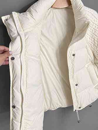 Куртка жіноча YZY 30790 пуховик oversize з в’язаними рукавами демісезонна one size, молочний, one size Київ