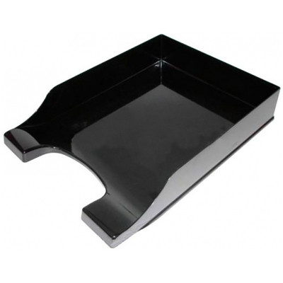 Лоток для бумаг Economix горизонтальный Симметрия, пластик черный (E31802-01) Винница - изображение 1