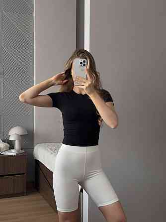 Женские базовые повседневные эластичные велосипедки Рубчик Нейлон Молочный, 44/46 Одесса