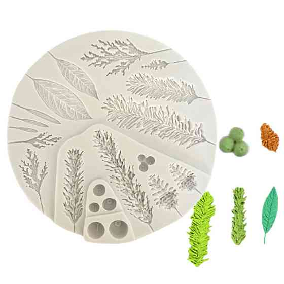 Молд новогодний шишки 14 см серый Киев