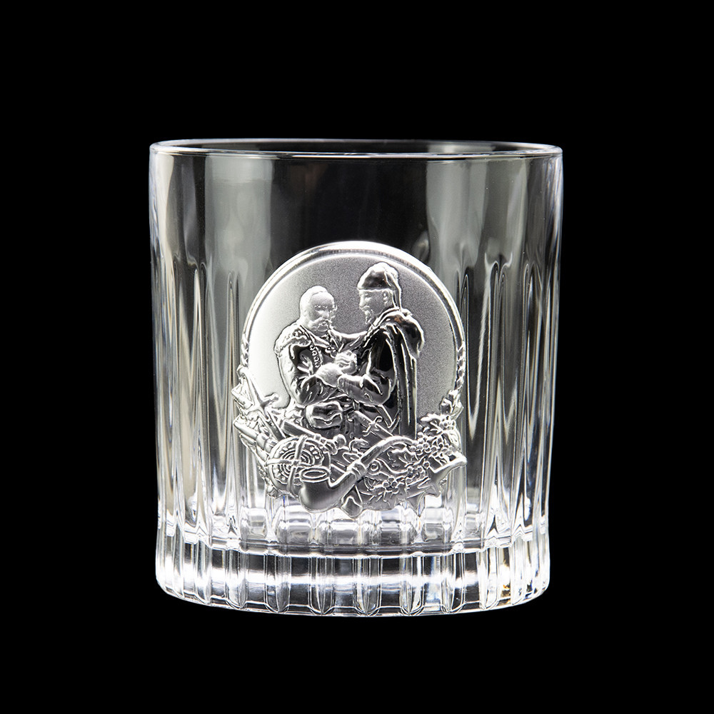 Набор бокалов для виски Козаки Boss Crystal (6 бокалов) хрусталь декорирован серебром Киев - изображение 5