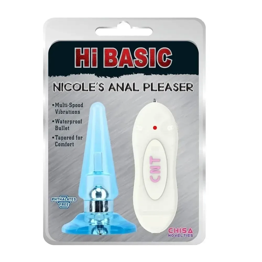 Анальна пробка з вібрацією і пультом Chisa Hi-Basic NICOLE'S блакитна Sex Aura Київ - фото 6