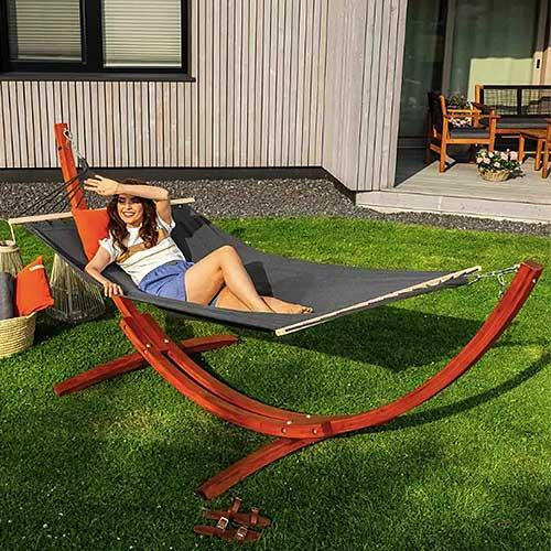 Гамак с деревянным каркасом для дома, сада, дачи, удобный переносной комплект для отдыха Di Volio Trevia Киев - изображение 1