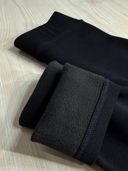 Лосины женские Kataya 6828 утепленные на флисе хлопковые 42-48 черные, черный, 42-48 Киев - изображение 14