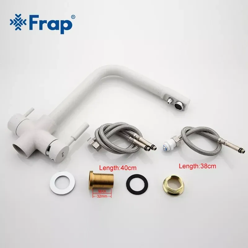 Змішувач для кухні з підключенням до фільтра Frap F4352-8, білий пісок Київ - фото 5