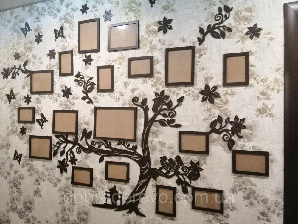 Семейное дерево на 18 фотографий / семьи / фоторамка / картина / композиция / коллаж / подарок Вижница - изображение 1