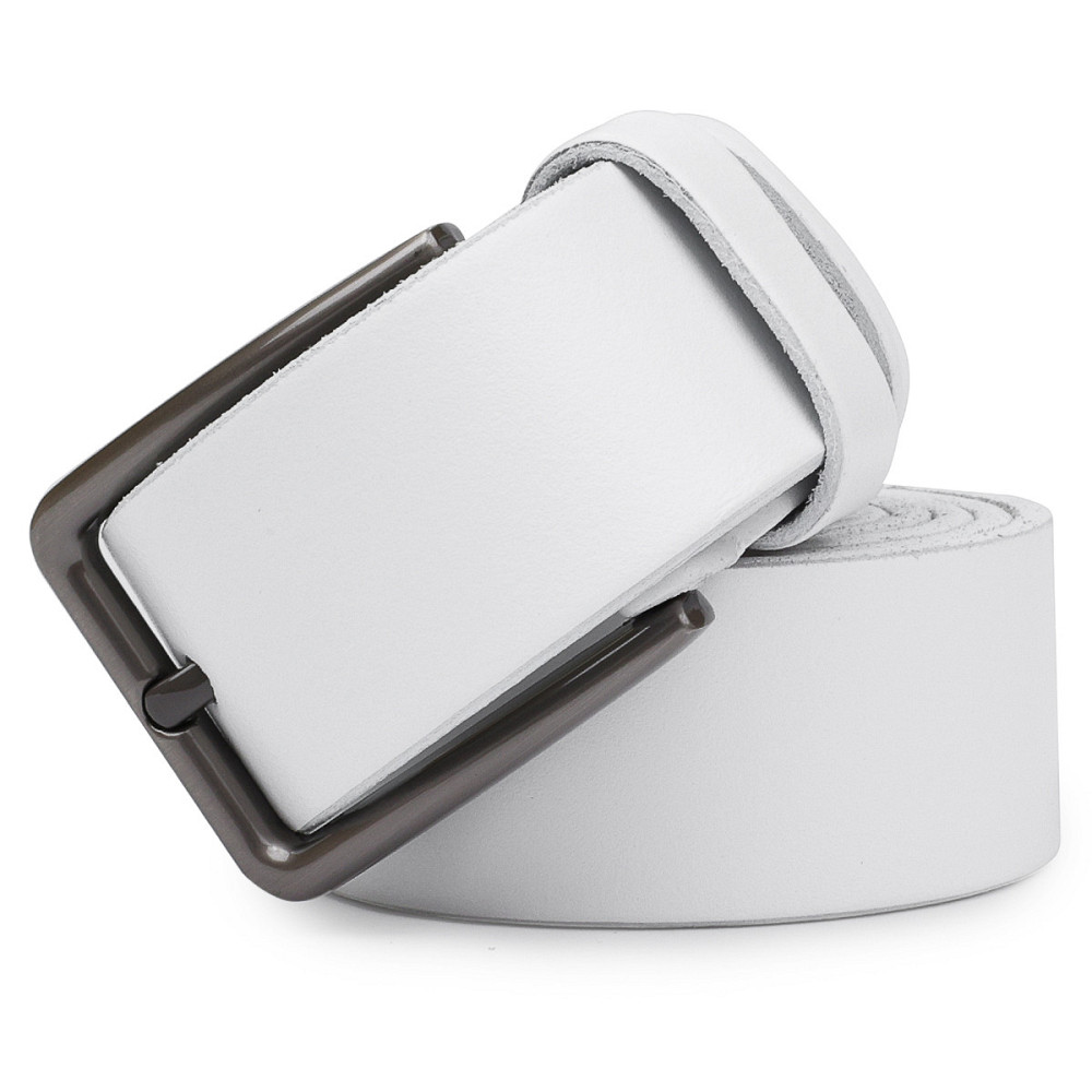 Універсальний ремінь з натуральної шкіри Vintage 20703 Білий Київ - фото 7