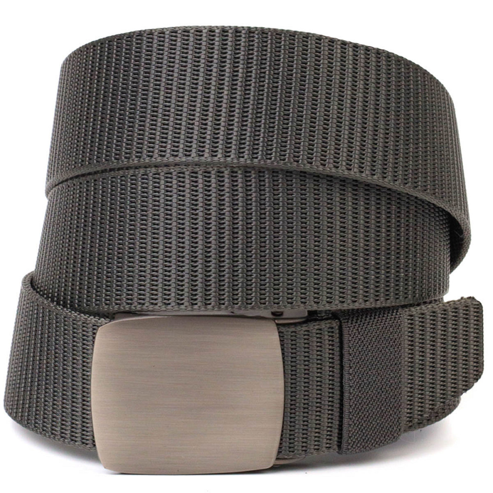 Практичный мужской ремень с металлической пряжкой из текстиля 20597 Vintage Серый Киев - изображение 10