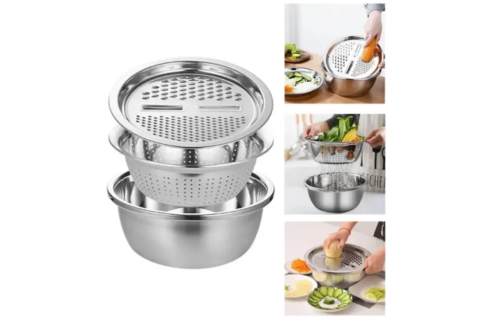 Многофункциональный кухонный набор из нержавеющей стали 3 в 1 Metal Basket Cutter Коломыя - изображение 8