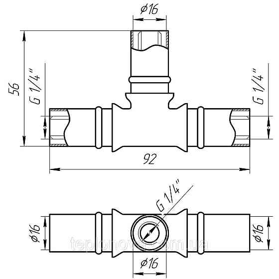 Тройник промежуточный пресс APE  AP 131 16х16х16 ITALY Черновцы