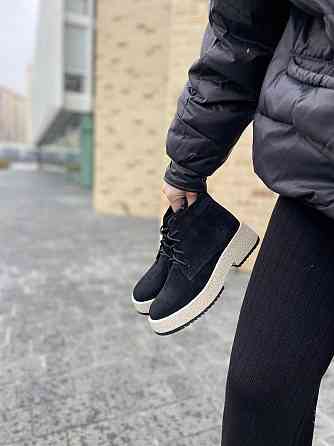 Черевики жіночі G.S.V. чорні натуральна замша зимові высота 11 см размеры 37р.38р.39р.40р.41р. Коломыя