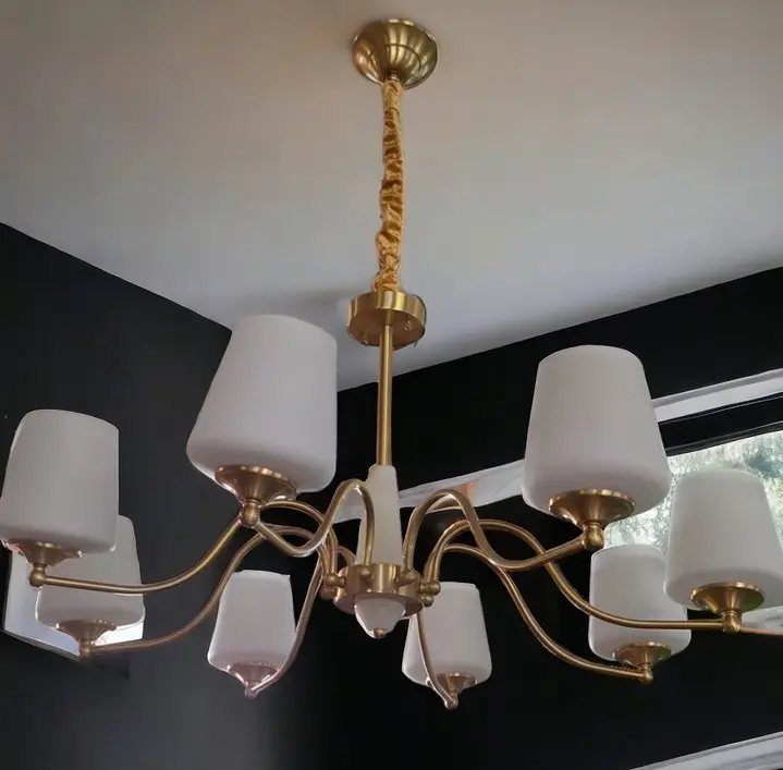 Світлодіодна люстра Дзвін 5027 (Золота) 5 плафонів Вінниця - фото 3