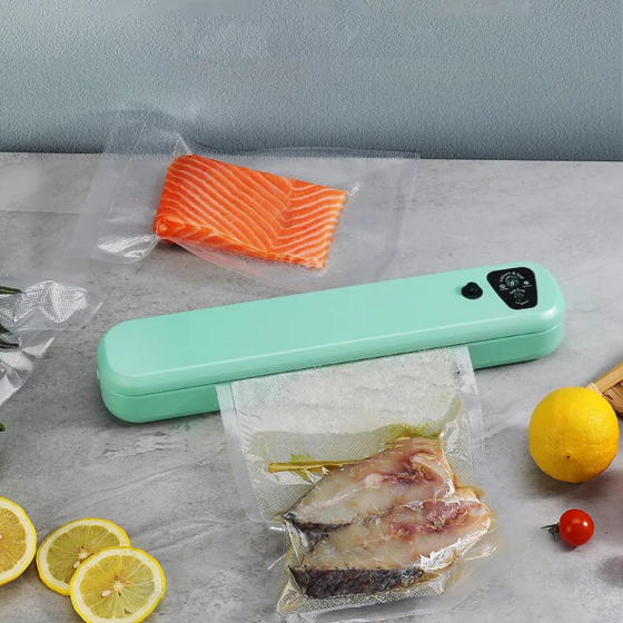 Вакууматор Vacuum Sealer + Подарунок Пакети гофровані 5 м*25см / Домашній вакууматор / Кухонний вакууматор Київ