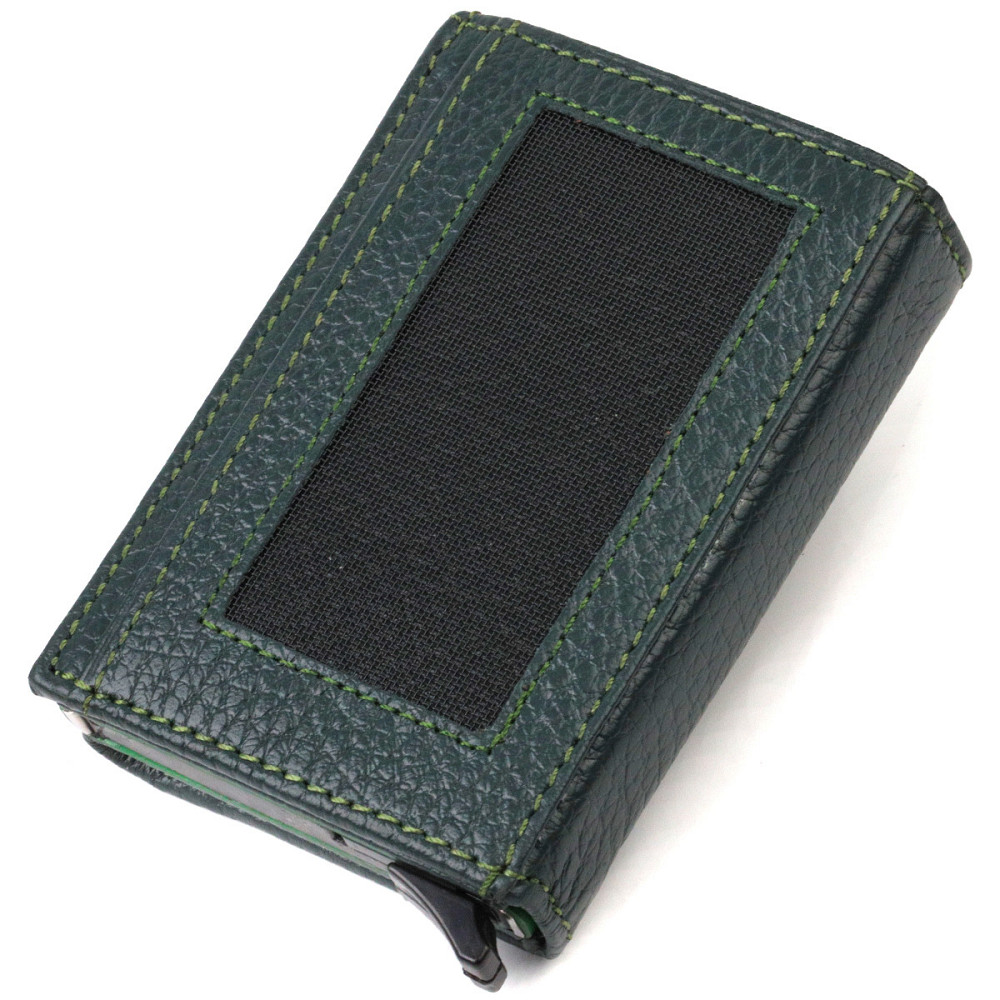 Картхолдер унісекс у три складання з автоматичним механізмом з натуральної шкіри флотар CANPELLINI 21932 Зелений Київ - фото 9