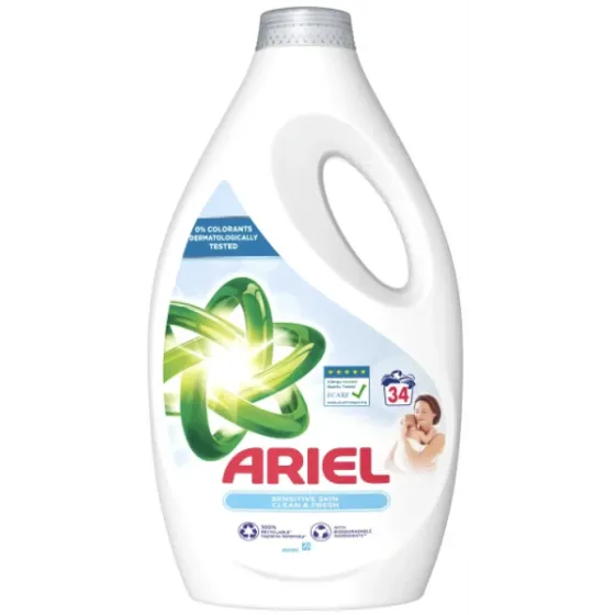 Гель для прання дитячої білизни або чутливої шкіри Ariel Sensetive 34 прання 1,7 л Львів