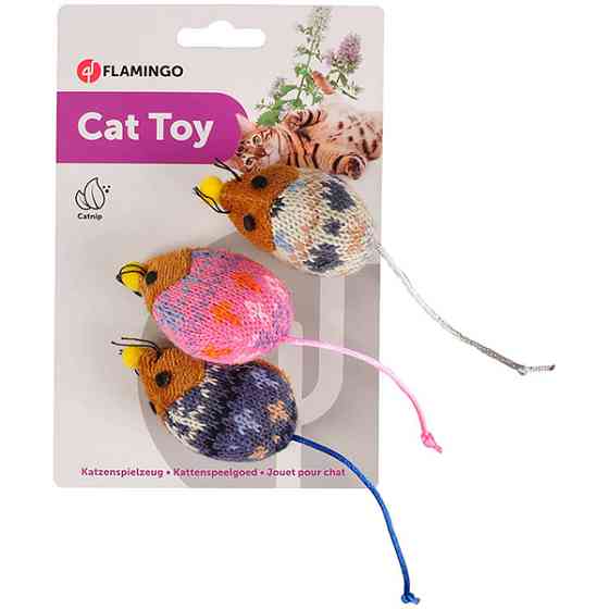 Flamingo Mohaire Mouse ФЛАМИНГО ШЕРСТЯНАЯ МЫШЬ игрушка с кошачьей мятой для котов Киев