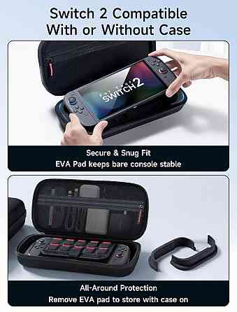 Кейс JSAUX BG0122 для Nintendo Switch 2 чорний жорсткий Hard Shell 20 слотів для карт велика дорожня сумка органайзер захисний Київ