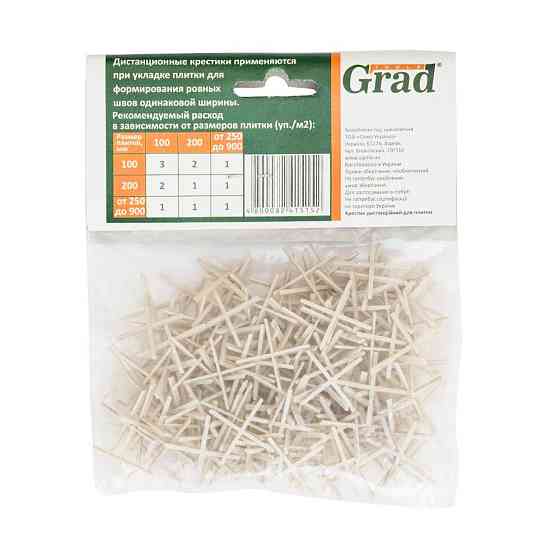 Хрестик дистанційний для плитки 1 мм 170 шт GRAD (8241515) Київ