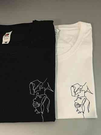 Парні футболки для хлопця та дівчини з абстрактним принтом Чернівці