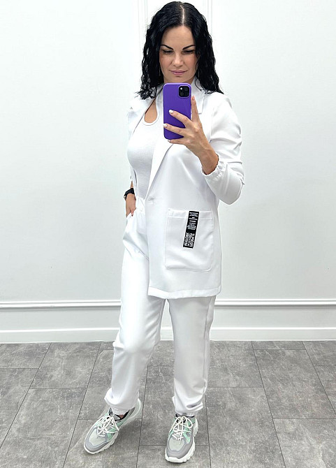 Жіночий повсякденний костюм "Altera" оптом | Батал | Розпродаж моделі Білий, 50-52 Київ - фото 4