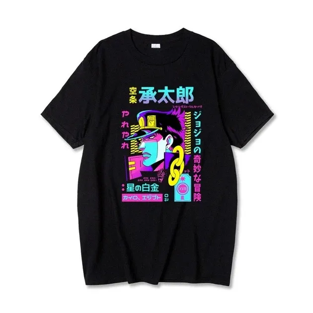 Футболка чоловіча з аніме принтом ДжоДжо Розмір оверсайз (S/M/L) Чорний AnimeT00036 Дніпро - фото 3