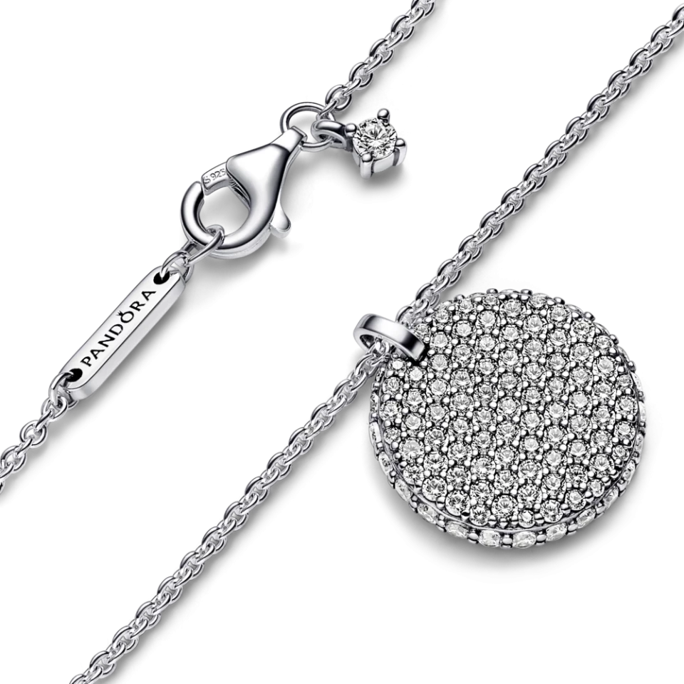 Срібне намисто Пандора з круглою підвіскою паве MasterSem Київ - фото 3