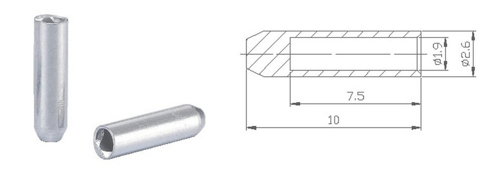 Кінечник Alligator для троса перемикання 1.6 мм сріблястий Бровари - фото 1