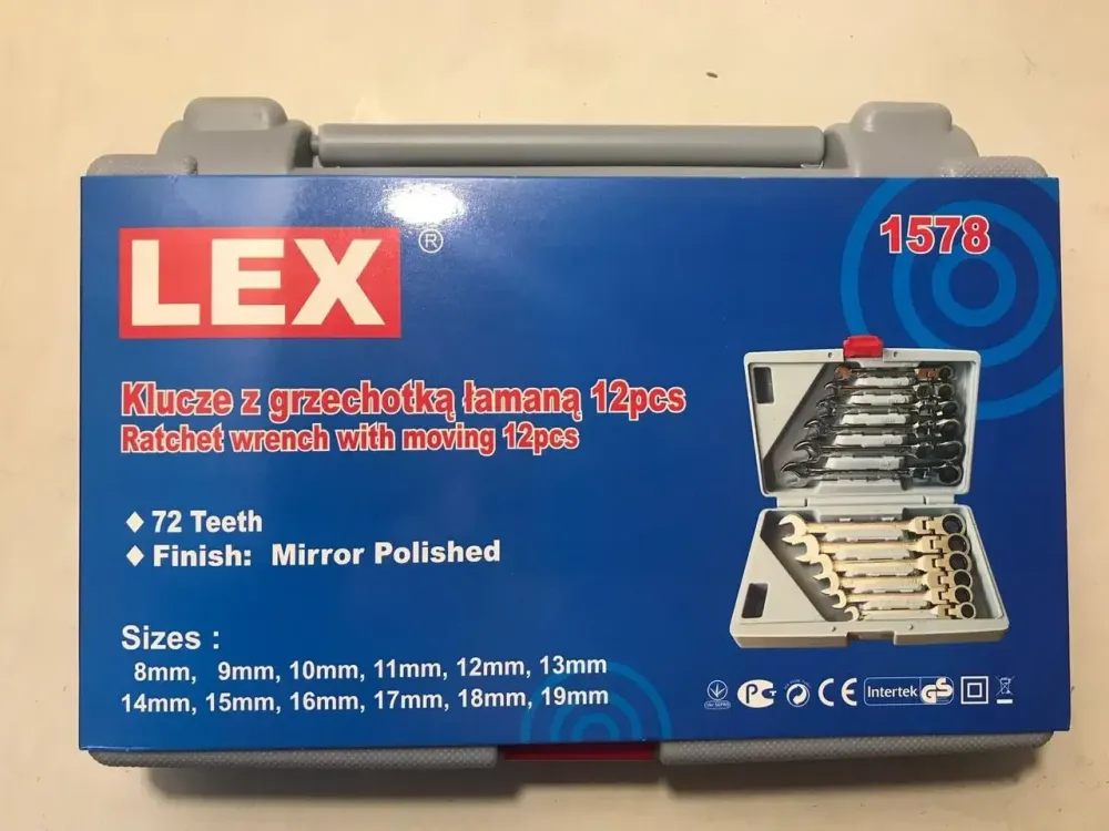 Набір ключів LEX 1578 — ріжково-накидні, 12 предметів, із тріскачкою Львів - фото 7