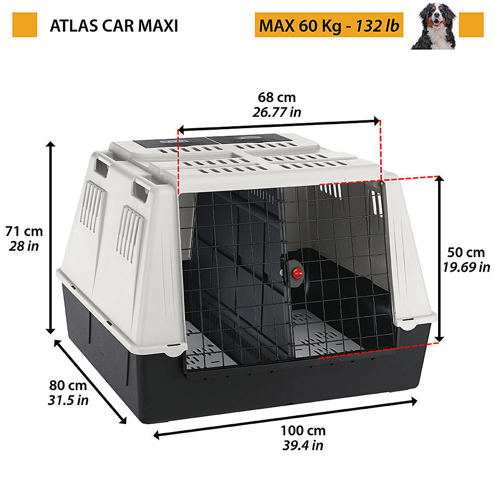 Контейнер переноска для собак и кошек Ferplast Atlas Car (Ферпласт Атлас Кар) 100 х 80 х h 71 см - MAXI Запорожье - изображение 2