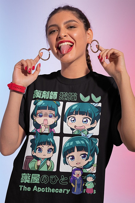Футболка для мальчика аниме Маомао Апотхекарй Диариес Ессентиал оверсайз (рост от 165 до 180 ) Черний AnimeJ0201m Днепр - изображение 1