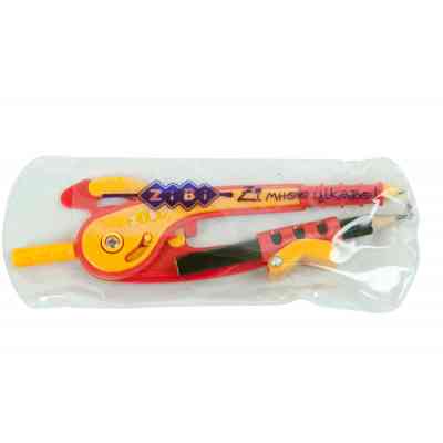 Циркуль ZiBi зі шкалою в блістері, червоно-жовтогарячий, SMART Line (ZB.5396-05) Вінниця