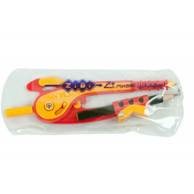 Циркуль ZiBi зі шкалою в блістері, червоно-жовтогарячий, SMART Line (ZB.5396-05) Вінниця - фото 3