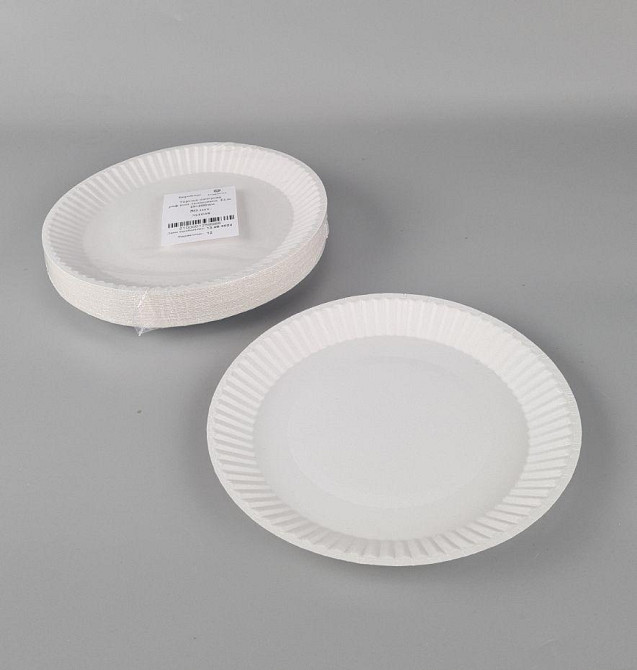 Тарілка з харчового картону д200мм біла 50 шт (50 шт.) Харків - фото 3