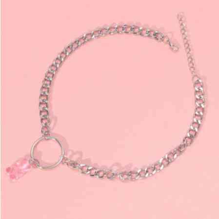 Подвеска мишка, цвет розовый - длина 30см, смола, цинковый сплав Киев