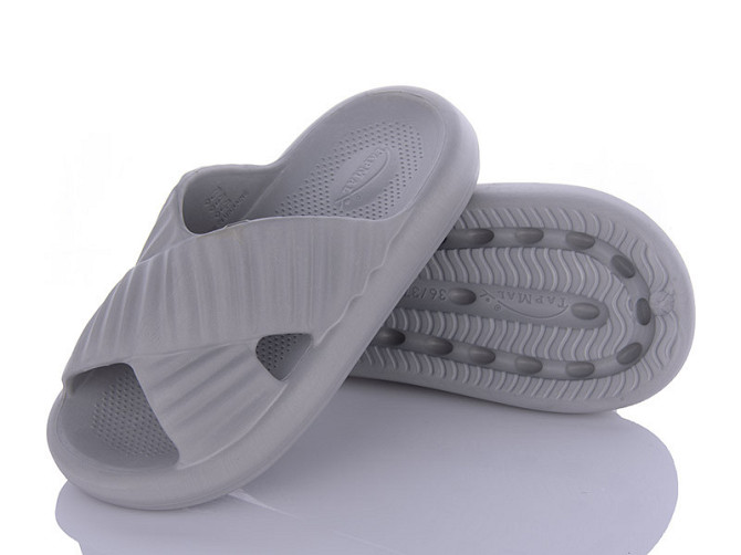 Жіночі шльопанці навкрест пінка foam сірі Київ - фото 5