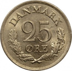 Монета 25 эре. 1960-1967 год, Дания. (В) Полтава - изображение 1