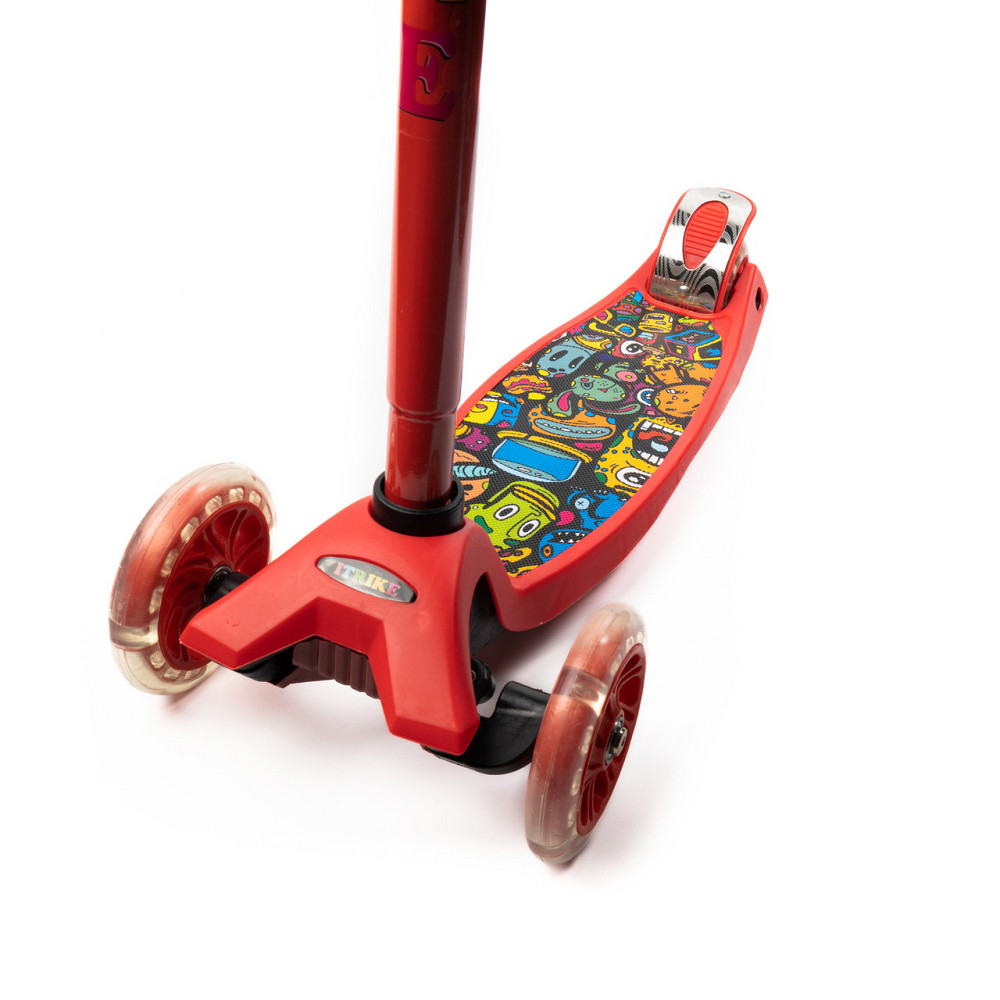 Самокат дитячий триколісний iTrike MAXI JR 3-055-1-R зі світними колесами, кермо регулюється, Червоний Кам'янець-Подільський - фото 4