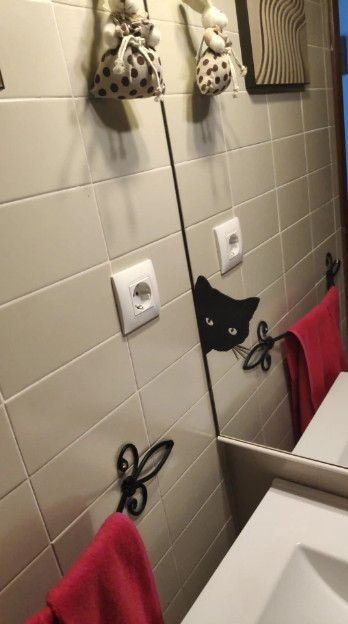 Наклейка на авто Вовк та Кіт Біла світловідбивна Київ - фото 6