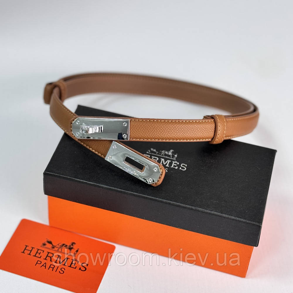 Жіночий ремінь шкіряний Hermes Гермес (280-2) коричневий Київ - фото 1