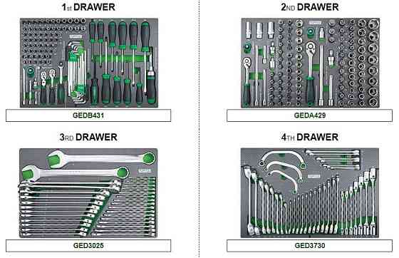 Візок з інструментом для автосервісу TOPTUL (Pro-Plus) 8 секцій 448ед. сіра GE-44803 Одеса