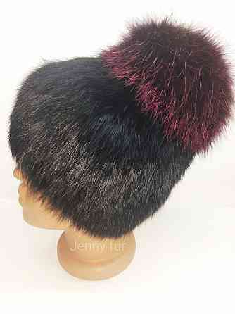 Шапка женская меховая фонарик Эльвира Бордовый Харьков