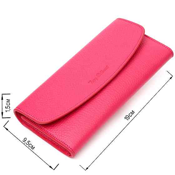 Барвистий жіночий гаманець з монетницею на блискавці з натуральної шкіри Tony Bellucci 21979 Фуксія Київ