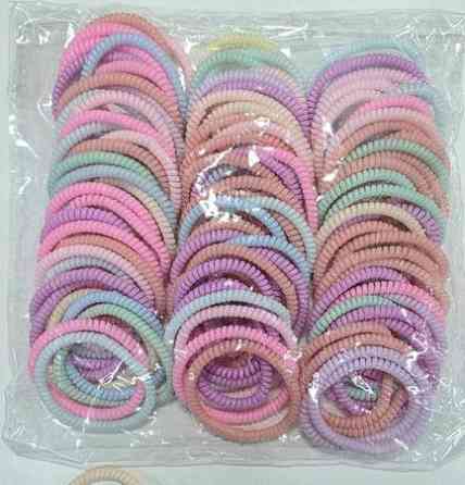 Гумки пружинки для волосся пастель 100 шт. Київ