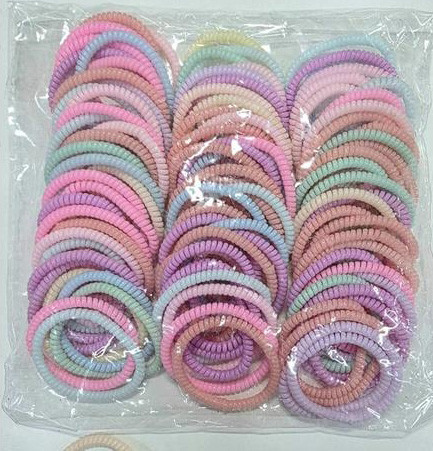 Гумки пружинки для волосся пастель 100 шт. Київ - фото 1