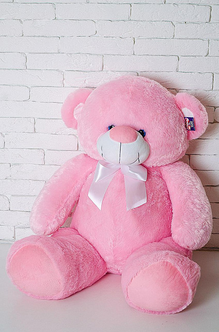 Плюшевий ведмедик М'яка іграшка Бойд 125 см Рожевий Тернопіль - фото 1